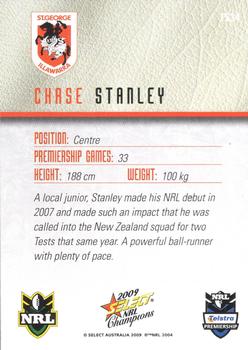 2009 Select NRL Champions - Foiled Signature #FS34 Chase Stanley Back
